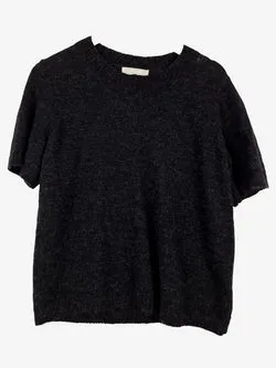 Everlane Charcoal Knit Ribbed Edge Top Size L