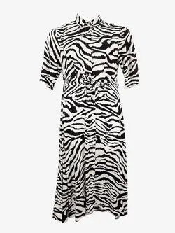 Zibi London Button Down Zebra Print Dress Size XL