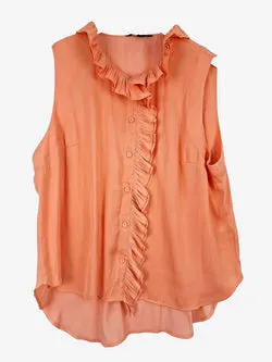 Motto Apricot Ruffle Front Sleeveless Top Size 18