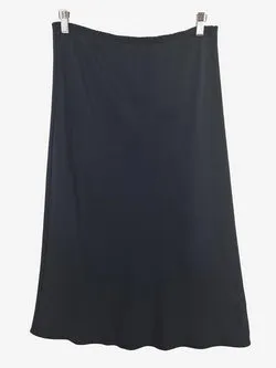 Peter Cohen Navy Bias Cut Silk Skirt Size XL