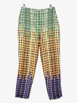 Mary Katrantzou Digital Printed Tapered Pants Size 10