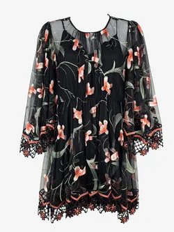 Alice McCall Tulle Blossom Embroidery Mini Dress Size 8