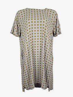 Elk Moon Grey Squares Shift Dress Size XL