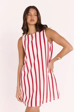 Nova Shift Dress - Red Stripe