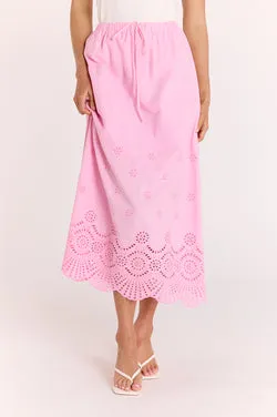 Hazel Broderie Skirt - Pink