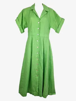 Witchery Lime Linen Elevated Shirt Dress Size 8