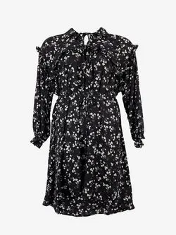 G.D.S Black Floral Long Sleeve Dress Size M