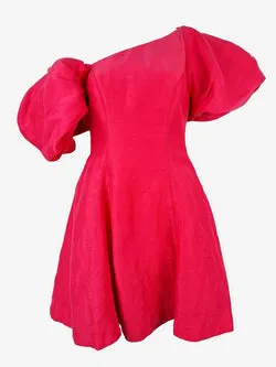 Aje Fuscia Pink Arista Tulip Sleeve Mini Dress Size 6