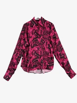 LaQuan Smith Engine Print Oversized Button Down Shirt Size L