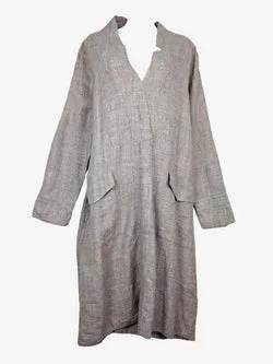 Eva's Sunday Lavender Grey Soft Linen Midi Dress Size S