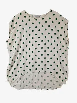 Tirelli Breezy Green Polka Dot Top Size XL