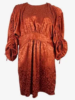 Wayne Cooper Muted Rose Satin Cheetah Print Mini Dress Size 16