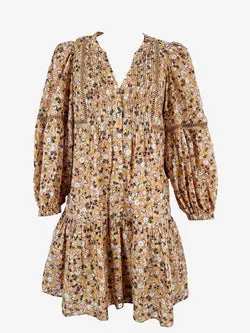 Witchery Floaty Latte Floral Mini Dress Size 8