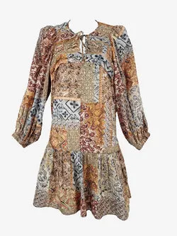 Witchery Boho Puffed Sleeve Dress Size 8