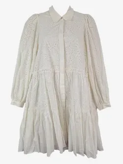 Witchery Staple White Flowy Broerdie Dress Size 8