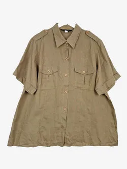 Marina Sport Pure Linen Olive Shirt Size XL
