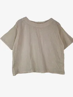 Megan Park Cream Embroidered Top Size S