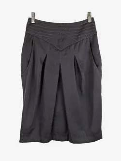 White Suede Slate Sheen Pleat Mini Skirt Size 8