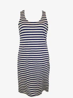 Camilla and Marc Blue Striped Lounge Bellisima Midi Dress Size 10