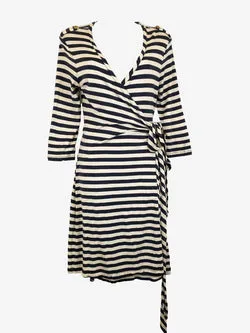 Banana Republic Classic Striped Jersey Wrap Dress Size S