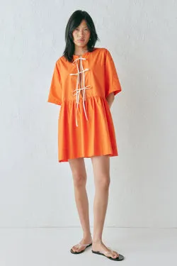 Naomi Smock Mini Dress Tangerine