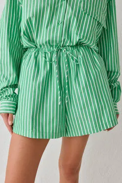 Annika Shorts Green Stripe