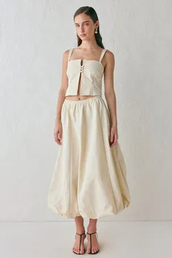 Sabrin Bubble Midi Skirt Cream