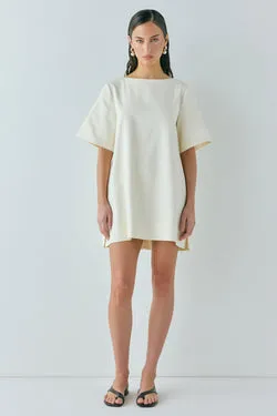 Suki Denim Mini Dress Cream