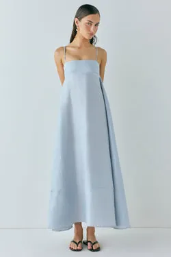 Behati Linen Maxi Dress Sky