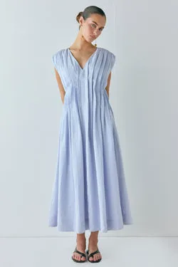 Blanca Linen Midi Dress Powder Blue