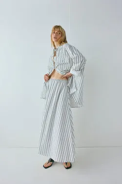 Solara Midi Skirt Black Stripe