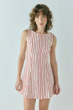 Chloe Linen Mini Dress Stripe