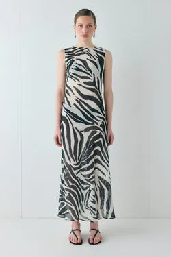 Francesca Sheer Maxi Dress Zebra