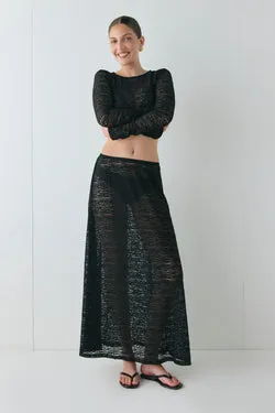 Jada Lace Maxi Skirt Black