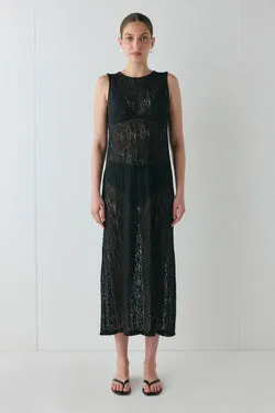 Estelle Lace Midi Dress Black