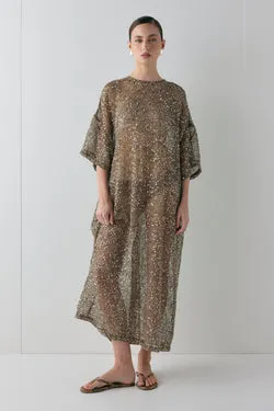 Ivette Sequin Midi Dress Mocha