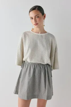 Hope Mini Skirt Charcoal Stripe