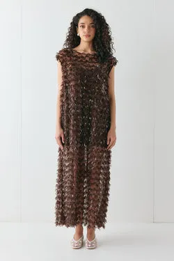 Natalia Sequin Maxi Dress Chocolate