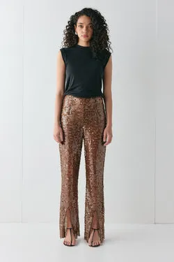 Eden Sequin Pants Brown