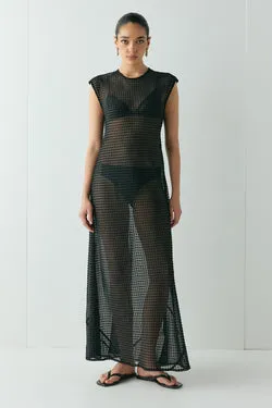 Grace Sheer Maxi Dress Black