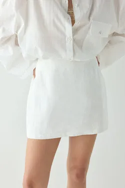 Jovi Linen Mini Skirt White