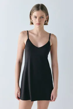Carrie Mini Slip Dress Black