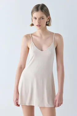 Carrie Mini Slip Dress Nude