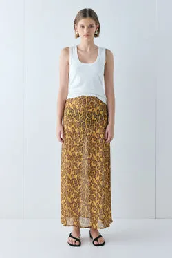 Vilma Sheer Maxi Skirt Leopard
