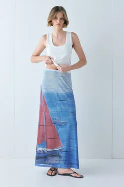Elara Mesh Maxi Skirt Sail