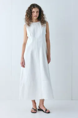 Lolita Denim Midi Dress White