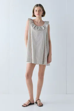 Inga Mini Dress Chocolate Stripe