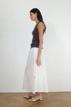 Split Tie Skirt - White