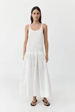 Relaxed Pleat Dress - Off White