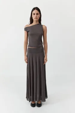 Fluid Jersey Skirt - Soot